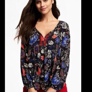 Old Navy Boho Floral Long Sleeve Blouse - Size XXL Peasant Hippie Lightweight